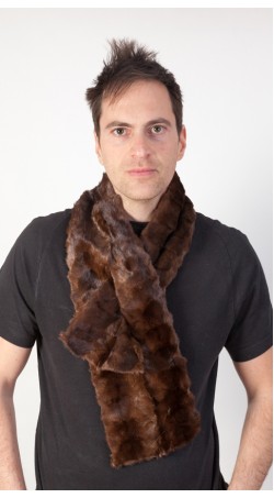 Brown mink fur scarf - Created with brown mink fur remnants